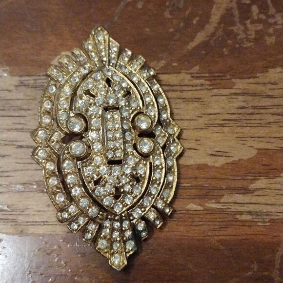 Vintage art deco rhinestone broach - Picture 1 of 4